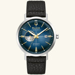 Load image into Gallery viewer, Aerojet Classic – Blue Sunray Dial with Leather Strap