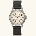 Load image into Gallery viewer, Hack Watch – Ivory Dial, Black Leather Strap