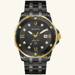 Load image into Gallery viewer, Marine Star Series A, Black Dial with Diamonds