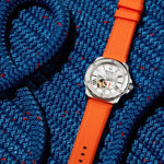 Load image into Gallery viewer, Marine Star Series A, Silver-Tone with Orange Strap
