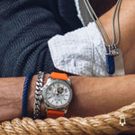 Load image into Gallery viewer, Marine Star Series A, Silver-Tone with Orange Strap