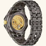 Load image into Gallery viewer, Bulova Octava Crystal watch with a gray dial and stainless steel band, showcasing elegant design and precise timekeeping.