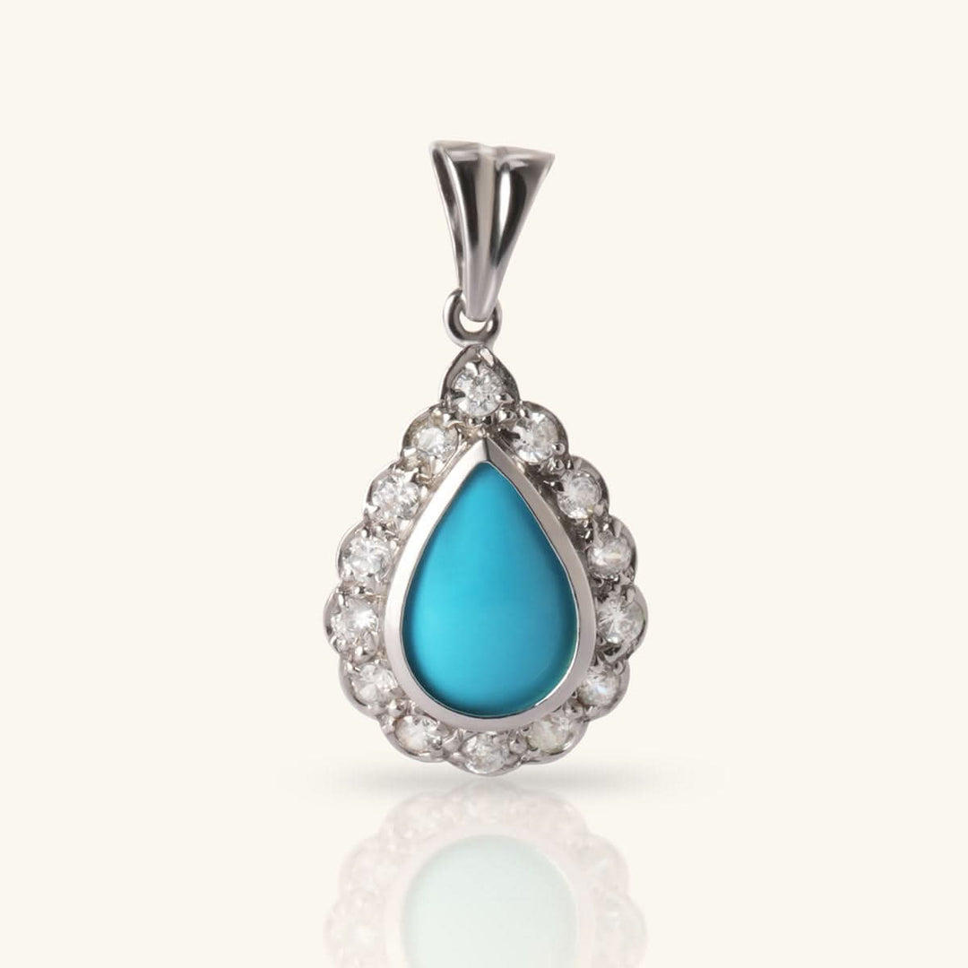 White Gold Turquoise Pendant