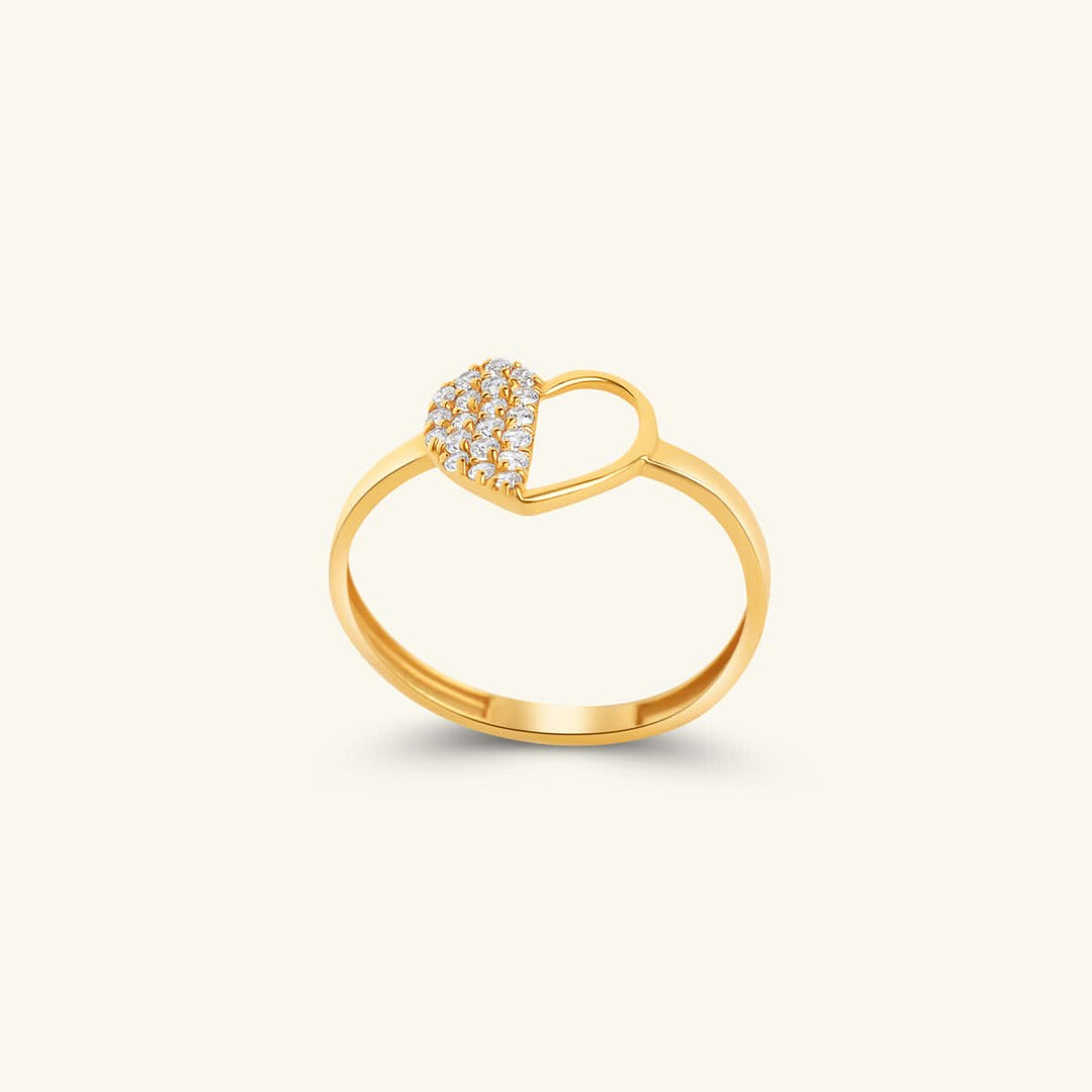 Half-Heart Sparkle Ring