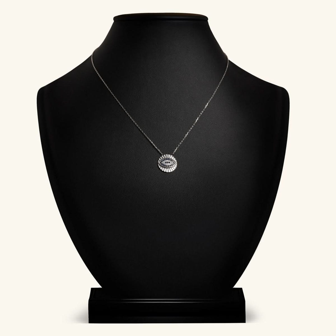 Silver Radiance Evil Eye Necklace