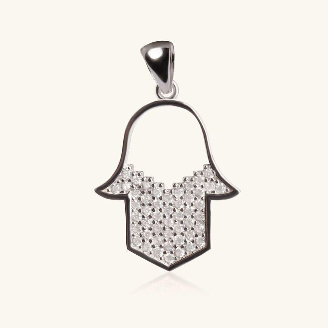 Crystal-Encrusted Hamsa Pendant