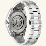 Load image into Gallery viewer, Bulova Surveyor watch with blue dial and stainless steel bracelet, featuring a classic and elegant design.