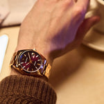 Load image into Gallery viewer, Surveyor – Rose Gold with Purple Dial