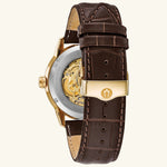 Load image into Gallery viewer, Sutton Classic – Gold Skeleton, Leather Strap