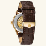 Load image into Gallery viewer, Sutton Classic – Gold Skeleton, Leather Strap