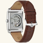 Load image into Gallery viewer, Bulova Sutton Classic watch with silver dial and brown leather strap, showcasing elegant and timeless design.