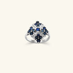 Load image into Gallery viewer, 10K Blue Sapphire &amp; Diamond Cluster Ring
