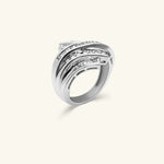 Load image into Gallery viewer, 10K Diamond Baguette Crossover Statement Ring
