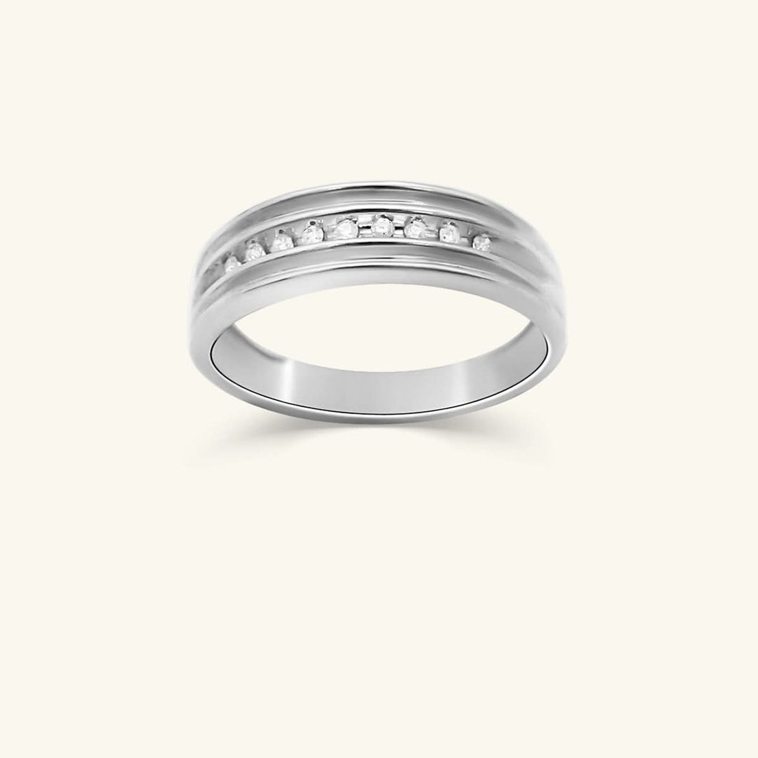 10K Diamond Channel-Set Band Ring
