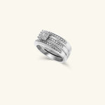 Load image into Gallery viewer, 10K Diamond Cluster Triple Band Ring

