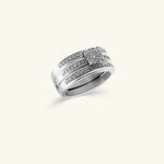 Load image into Gallery viewer, 10K Diamond Cluster Triple Band Ring

