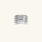 Load image into Gallery viewer, 10K Diamond Cluster Triple Band Ring
