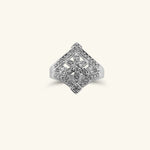 Load image into Gallery viewer, 10K Diamond Filigree Floral Shield Ring
