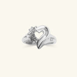 Load image into Gallery viewer, 10K Diamond Heart Swirl Cluster Ring
