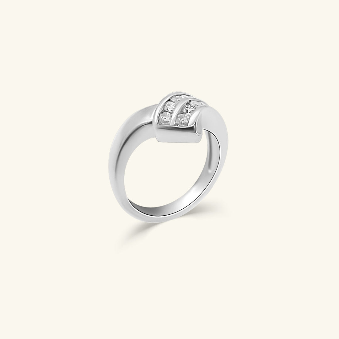10K Diamond Multi-Row Crossover Ring