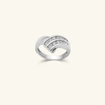 Load image into Gallery viewer, 10K Diamond Multi-Row Crossover Ring
