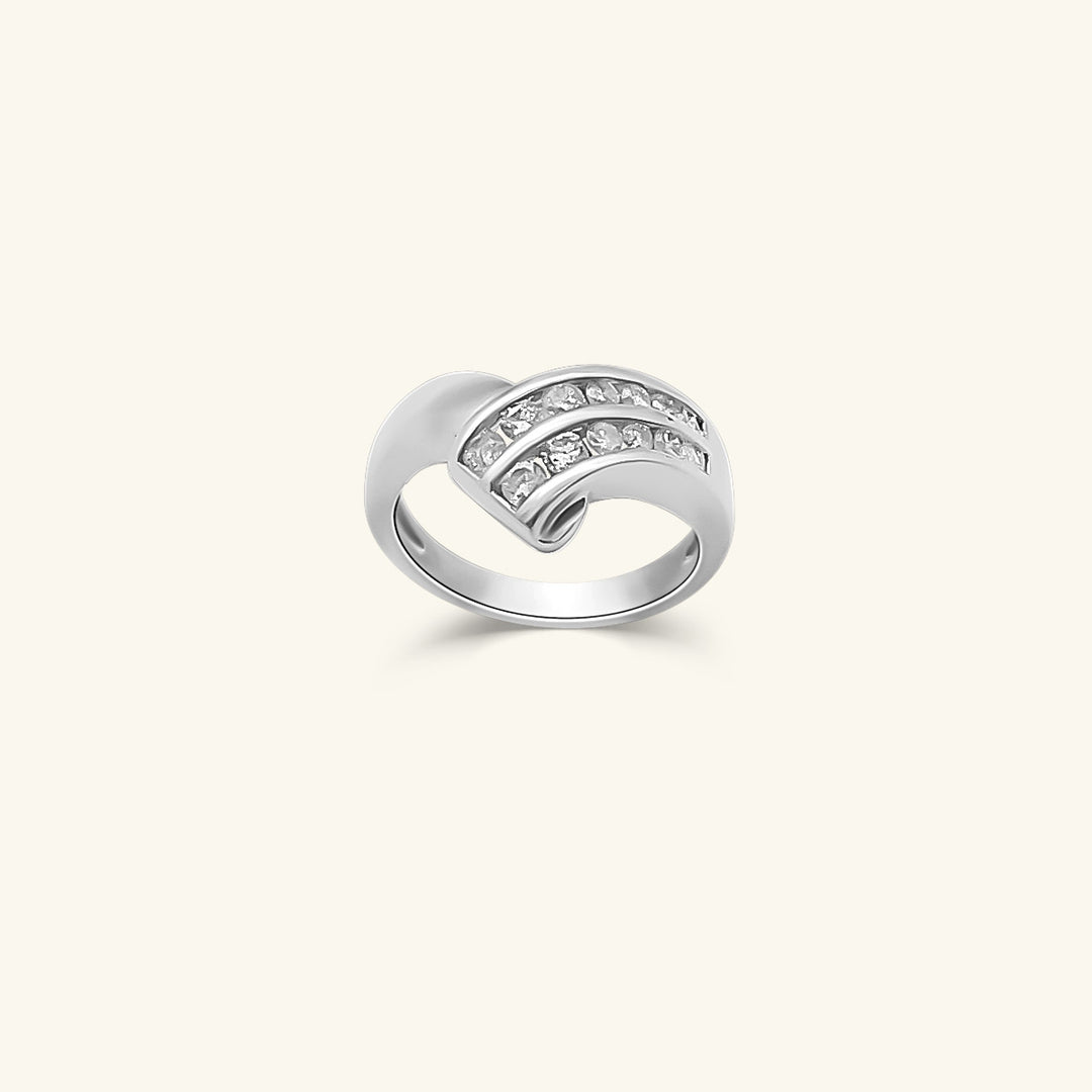 10K Diamond Multi-Row Crossover Ring