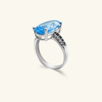 Load image into Gallery viewer, 10K Oval Blue Topaz &amp; Diamond Ring
