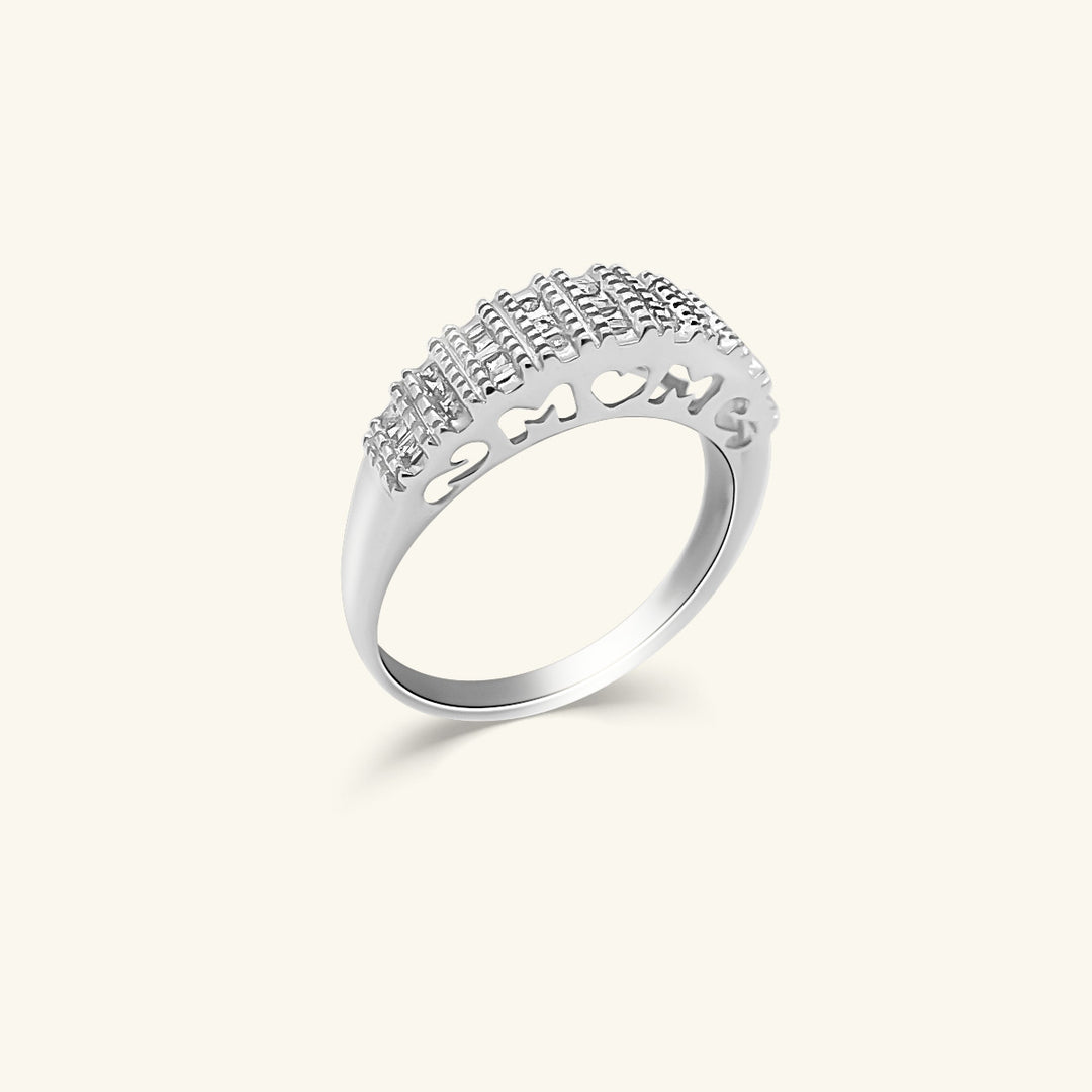10K White Gold Diamond Pavé Band Ring