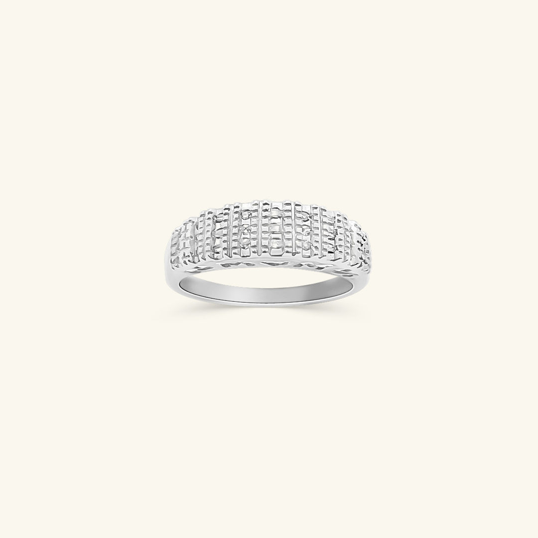 10K White Gold Diamond Pavé Band Ring