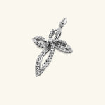 Load image into Gallery viewer, 12K White Gold Floral Diamond Cross Pendant

