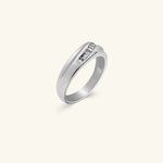 Load image into Gallery viewer, 14K White Gold Baguette Men’s Diamond Wave Band Ring
