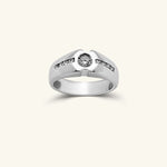 Load image into Gallery viewer, 14K White Gold Bezel-Set Men’s Diamond Ring

