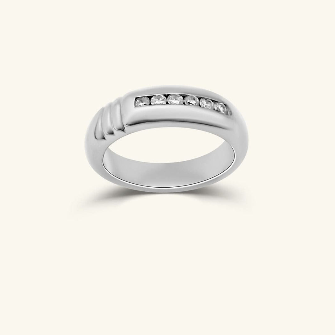14K White Gold Channel-Set Men’s Diamond Band Ring