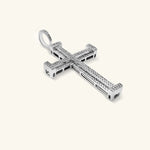 Load image into Gallery viewer, 14K White Gold Micro-Pavé Diamond Cross Pendant
