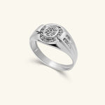 Load image into Gallery viewer, 14K White Gold Oval Halo Men’s Diamond Ring
