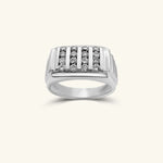 Load image into Gallery viewer, 14K White Gold Vertical Men’s Diamond Bar Ring
