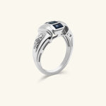 Load image into Gallery viewer, 18K Classic Cabochon Sapphire &amp; Diamond Ring
