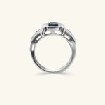 Load image into Gallery viewer, 18K Classic Cabochon Sapphire &amp; Diamond Ring
