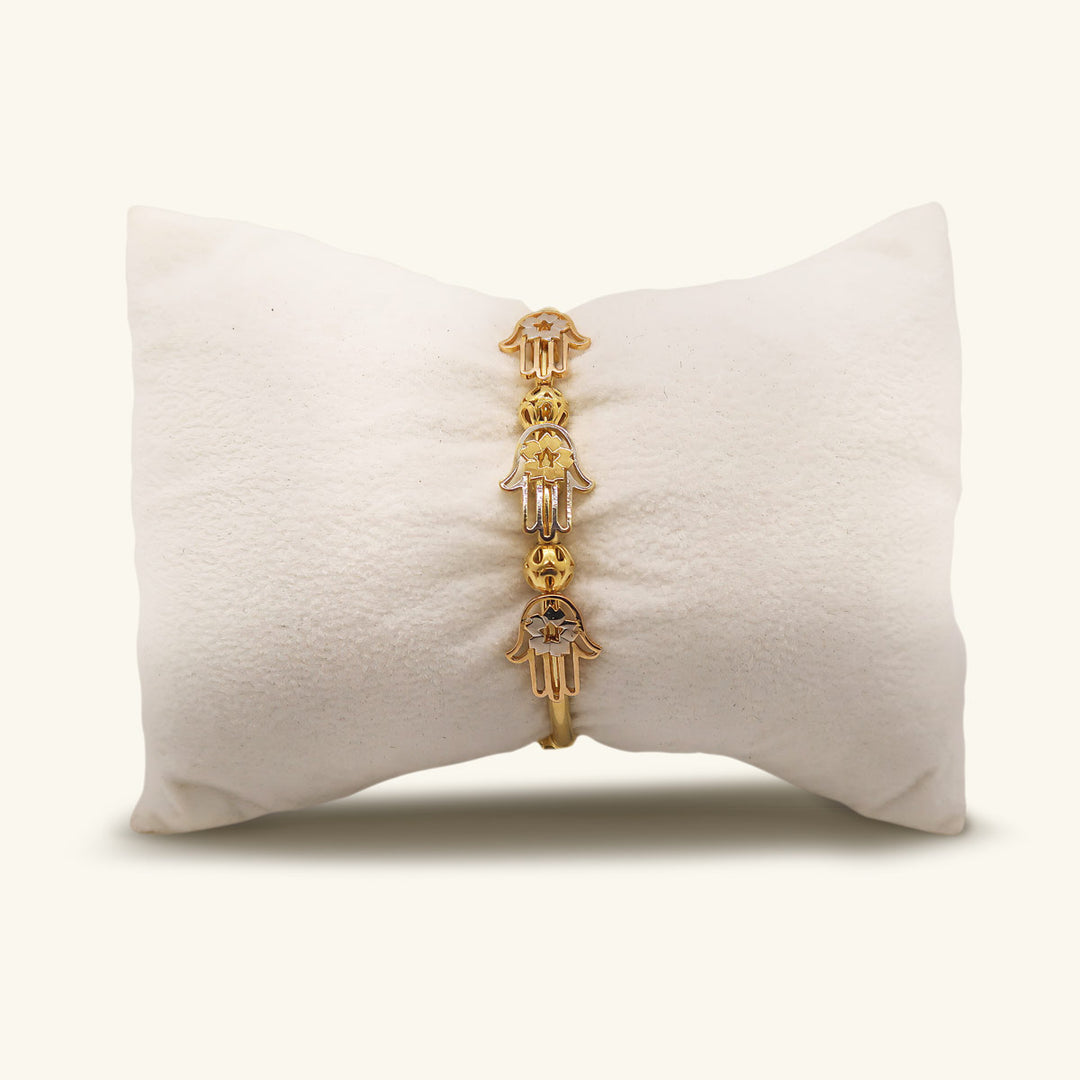18K Gold Hamsa Hand Baby Bangle