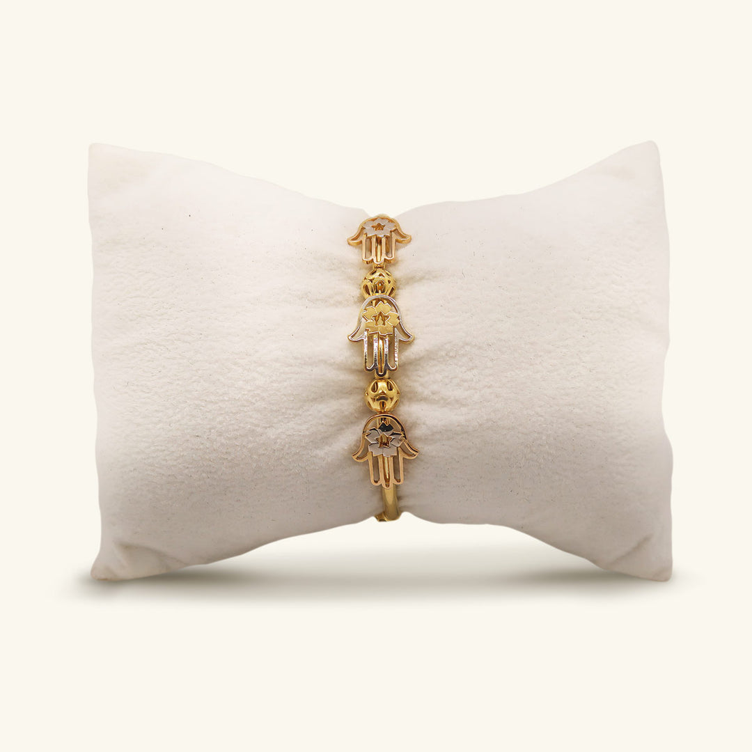 18K Gold Hamsa Hand Baby Bangle