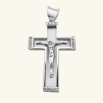 Load image into Gallery viewer, 18K White Gold Diamond Accent Crucifix Pendant
