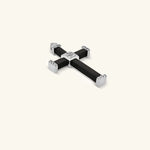 Load image into Gallery viewer, 18K White Gold Diamond &amp; Black Inlay Cross Pendant
