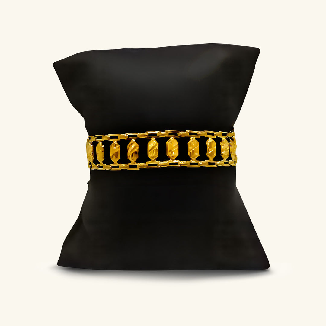 21K Gold Vintage Ladder Link Bracelet