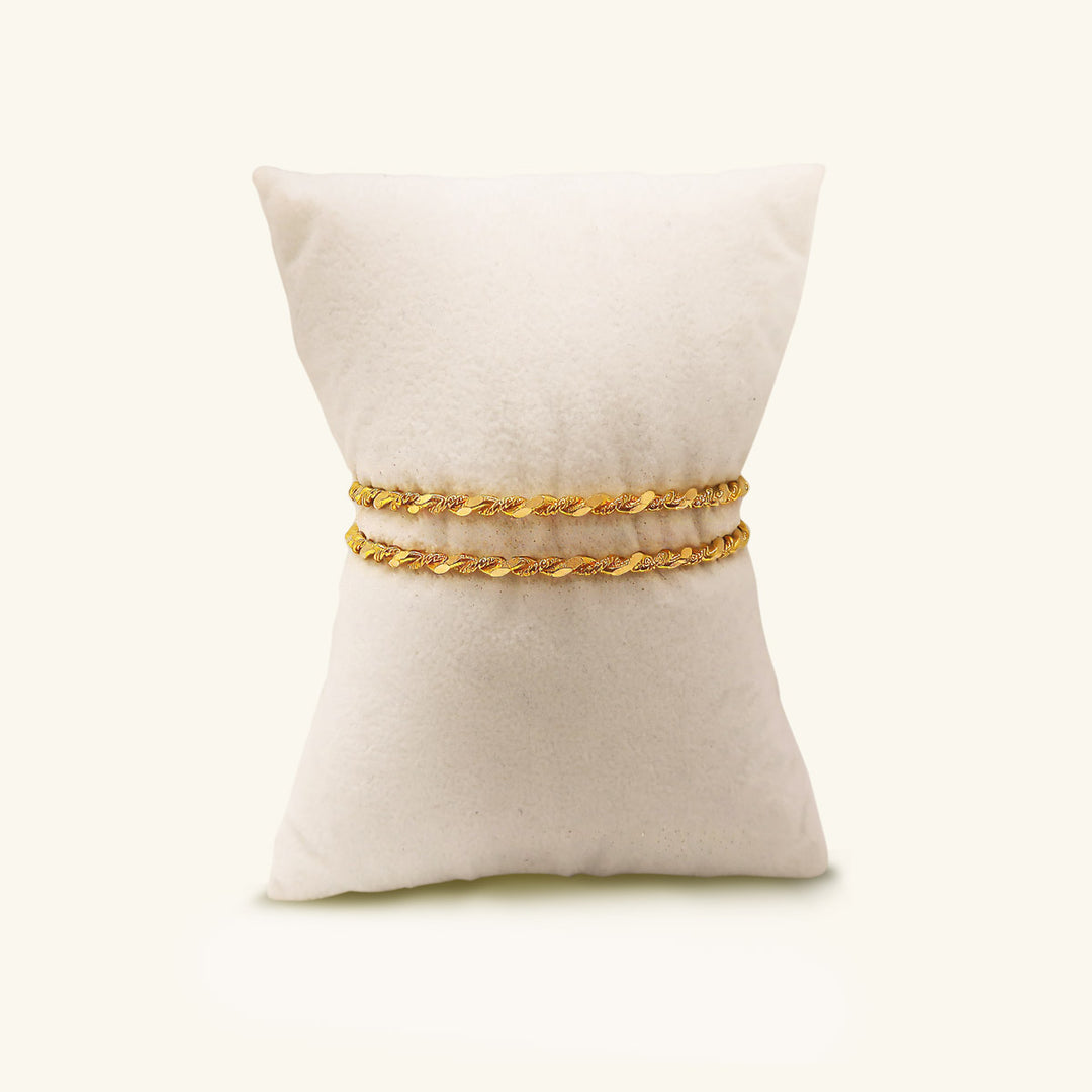 21K Gold Classic Rope Baby Bangles