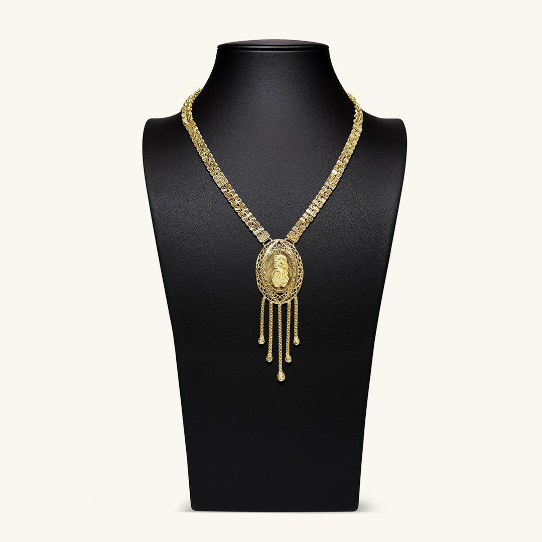 21K Gold Heritage Drop Tassel Necklace