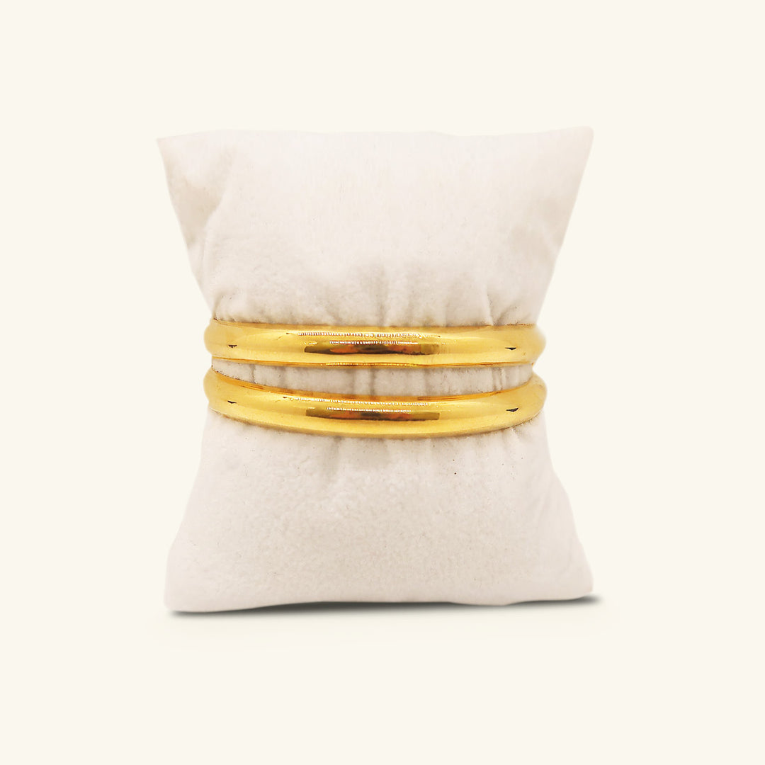 21K Gold Traditional Duo Solid Baby Bangles