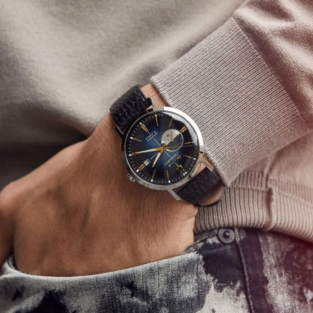 Aerojet Classic – Blue Sunray Dial with Leather Strap