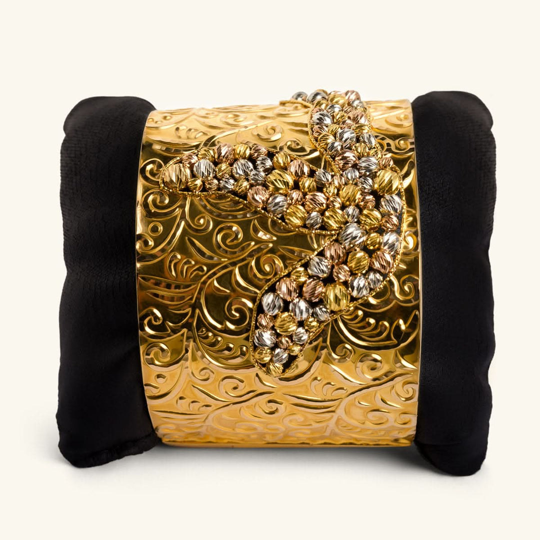Gold Tri-Color Cuff Bracelet