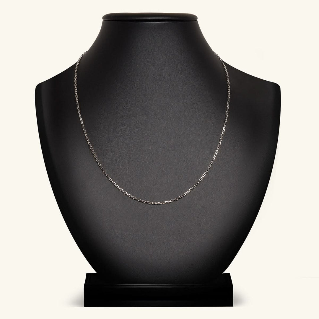 White Gold Square Link Chain