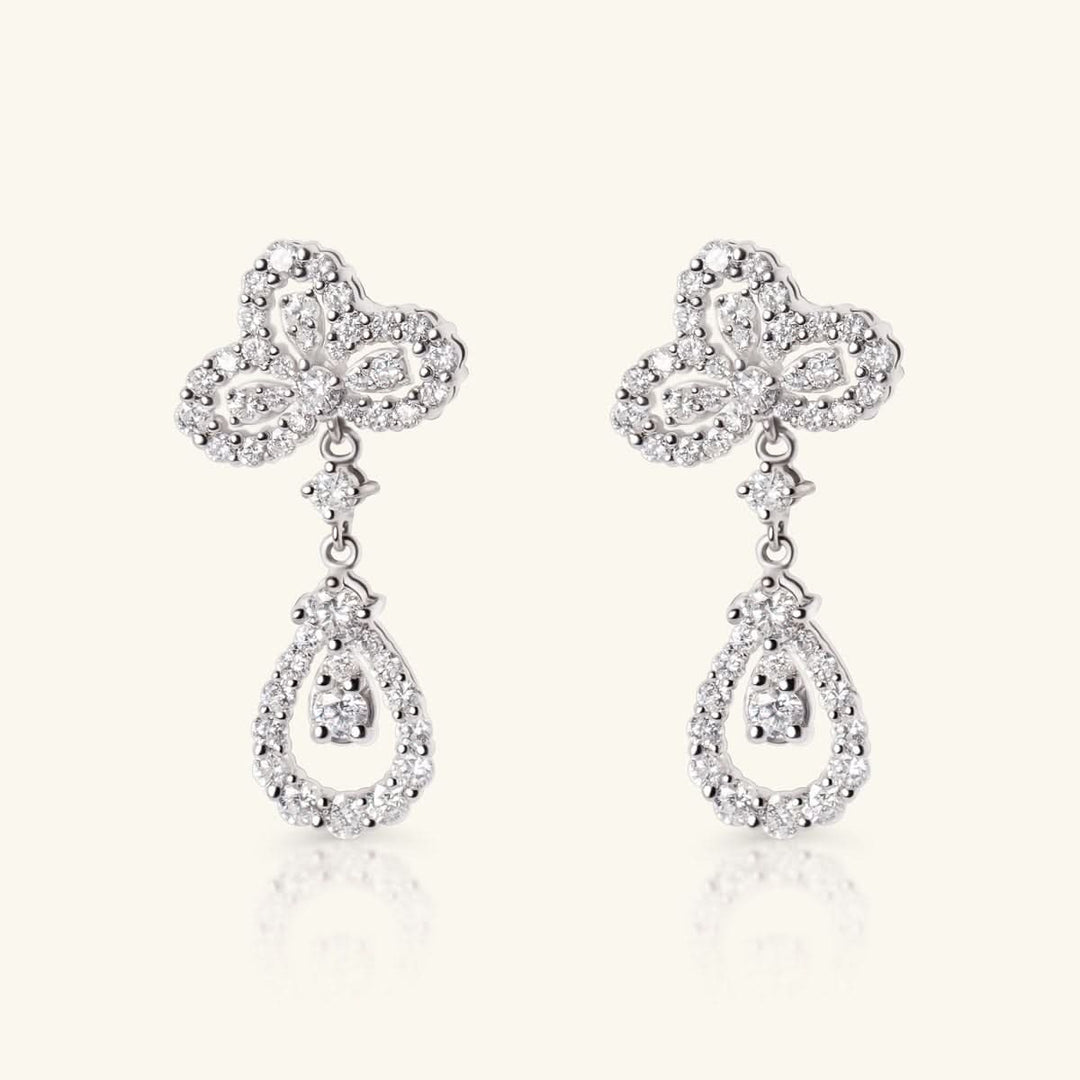 Graceful Bloom Diamond Drop Earrings